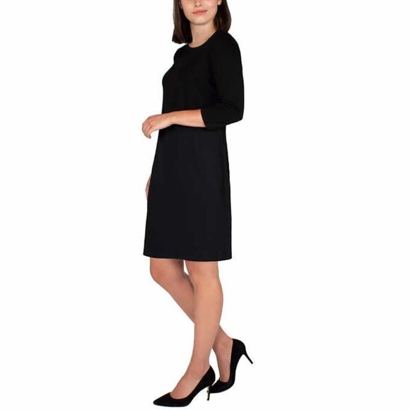 NWT - Nicole Miller Black Ladies' ¾ Sleeve Dress - Size L - Picture 2 of 8
